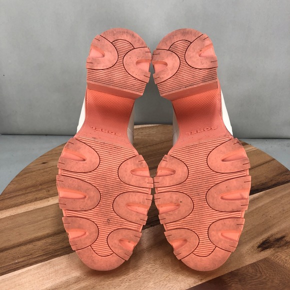 Sorel Brex Boot Chelsea White Peach Pink Chunky Lug NL4350-120 Womens Size 8.5 - Picture 6 of 7